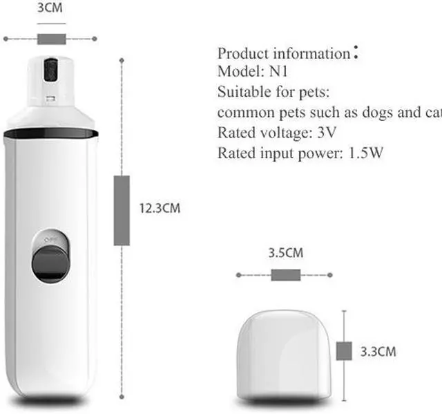 Alt view image 7 of 7 - Electric Nail Grinder for Pet Dog Cat  Paws Trimmer Grooming Machine Electric Pet Nail Polisher