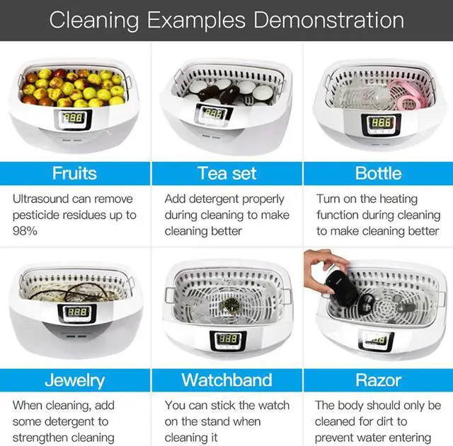 Alt view image 5 of 7 - Stainless Steel Ultrasonic Cleaner Jewelry Glasses Lens Watches Rings Ultrasonic Washer Machine