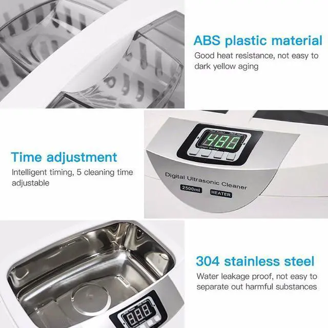 Alt view image 4 of 7 - Stainless Steel Ultrasonic Cleaner Jewelry Glasses Lens Watches Rings Ultrasonic Washer Machine