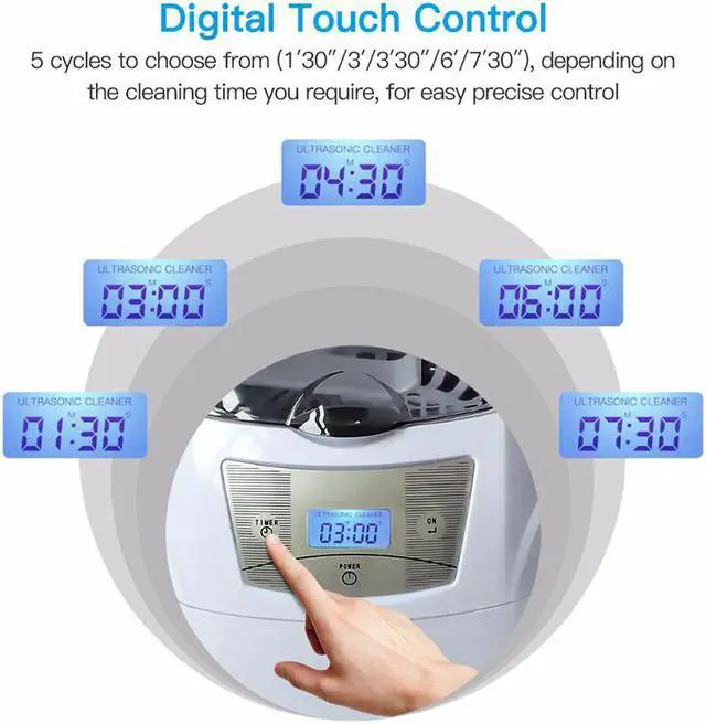 Alt view image 2 of 7 - 750mL Ultrasonic Glasses Cleaner 110V Personal Care Digital Ultra Sonic Toothbrush Jewelry Parts Ultrasound machine cleaner