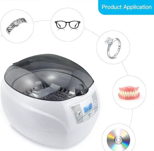 Alt view image 3 of 7 - 750mL Ultrasonic Glasses Cleaner 110V Personal Care Digital Ultra Sonic Toothbrush Jewelry Parts Ultrasound machine cleaner