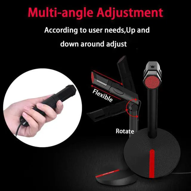 Alt view image 2 of 7 - Professional recording microphone Condenser Microphones With microphone stand 3.5mm Jack Mic For Studio Recording PC Laptop Smartphone