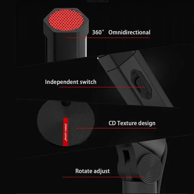 Alt view image 2 of 7 - usb microphone Studio PC USB Audio microphone for computer with Volume Adjust ON/OFF Button Wired Professional Mic
