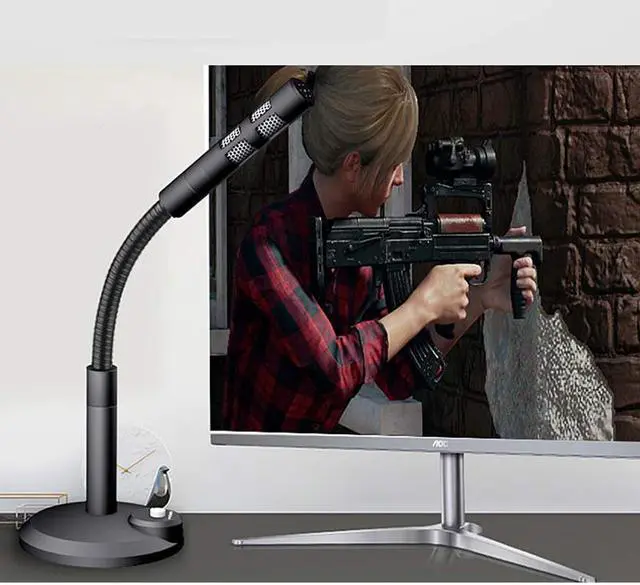 Alt view image 4 of 7 - Omnidirectional Wired Computer Microphone with Independent Button Switch Karaoke Device for Desktop