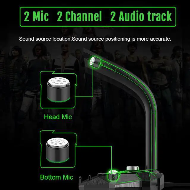 Alt view image 4 of 7 - Wired Tabletop Desktop Microphone Condenser Mic Professional USB Cable Studio With LED Gaming Light Mikrafon for Computer Record