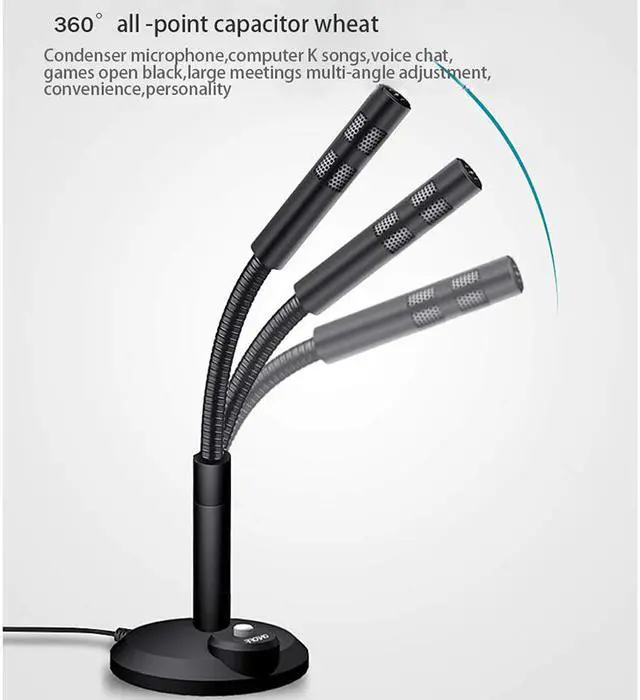 Alt view image 2 of 7 - Omnidirectional Wired Computer Microphone with Independent Button Switch Karaoke Device for Desktop