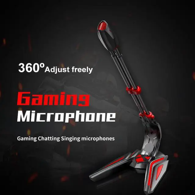 Alt view image 2 of 7 - Gaming Microphone USB for PC Speaker Microphones Desktop Notebook Mic Volume Adjustable Switch Recording Chatting Mic