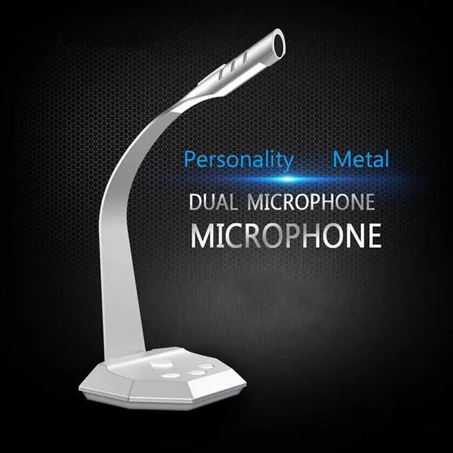 Alt view image 5 of 7 - PC Gaming Microphone with Table Lamp 3.5mm Amplifier Desktop Microphone for Computer Smartphone