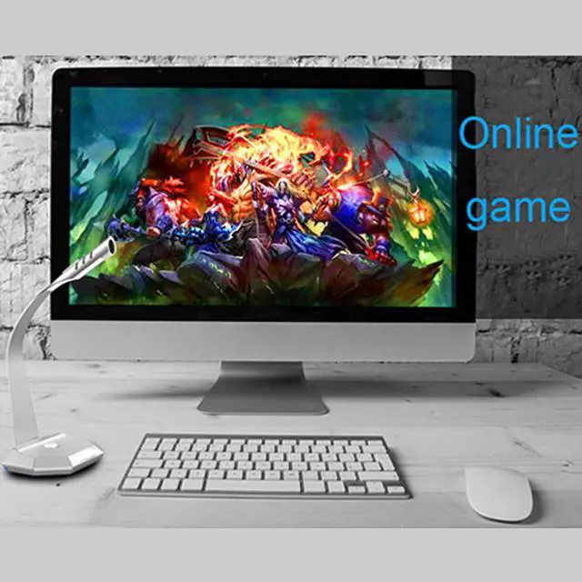 Alt view image 7 of 7 - PC Gaming Microphone with Table Lamp 3.5mm Amplifier Desktop Microphone for Computer Smartphone