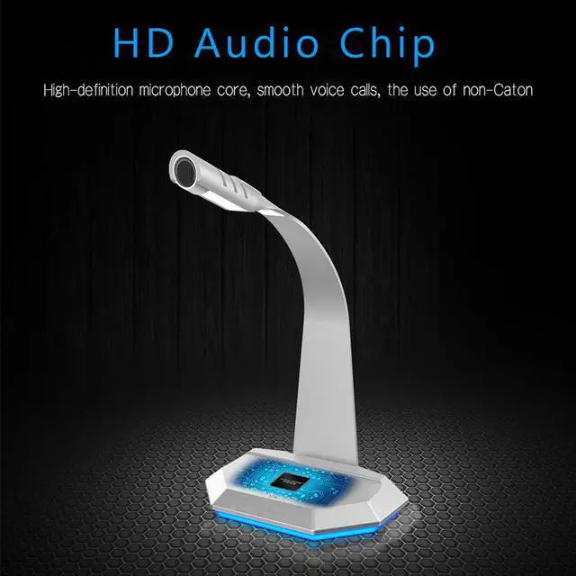 Alt view image 4 of 7 - PC Gaming Microphone with Table Lamp 3.5mm Amplifier Desktop Microphone for Computer Smartphone
