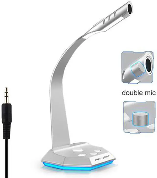 Main image of PC Gaming Microphone with Table Lamp 3.5mm Amplifier Desktop Microphone for Computer Smartphone