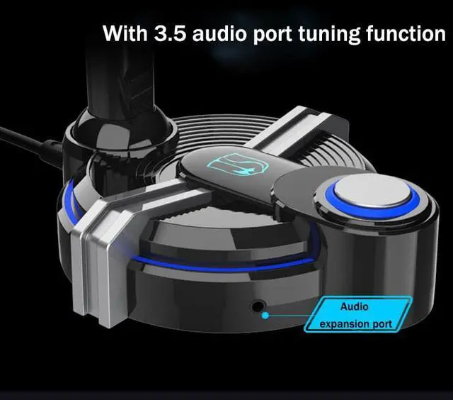 Alt view image 5 of 7 - Multifunctional Wired Gaming Desktop Microphone 3.5mm Karaoke Office Audio Studio Microphone Earphone Holder for Recording Vocal