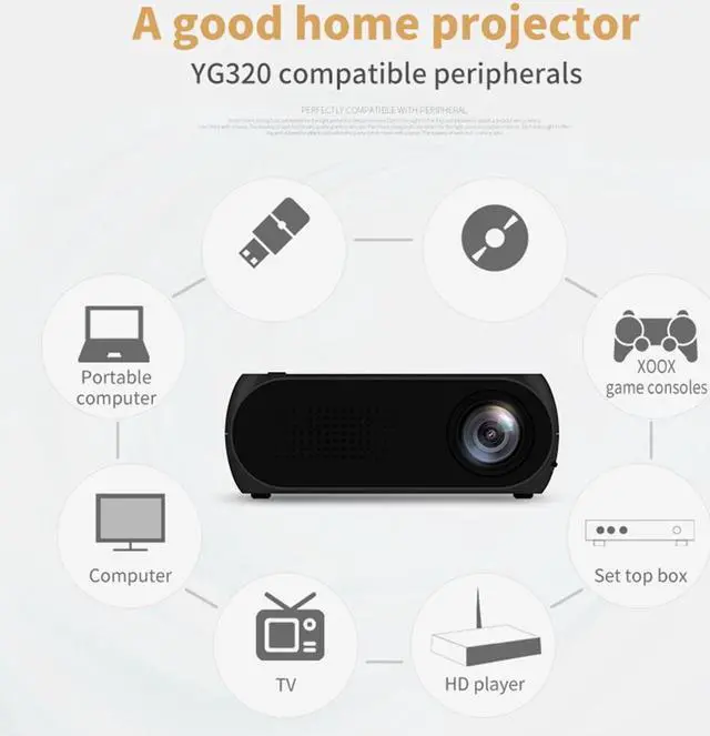 Alt view image 2 of 7 - HD Home Mini Projector  320 * 240 WiFi Projector Video Home Cinema 3D HDMI Movie Game Proyector 1080P Home Theater