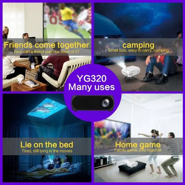 Alt view image 3 of 7 - HD Home Mini Projector  320 * 240 WiFi Projector Video Home Cinema 3D HDMI Movie Game Proyector 1080P Home Theater