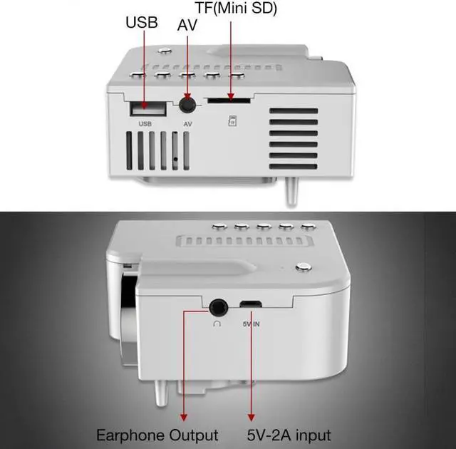 Alt view image 6 of 7 - Portable Mini Projector Led Lamp Home Theater Cinema Smartphones Connect Hd Video Projector Beamer