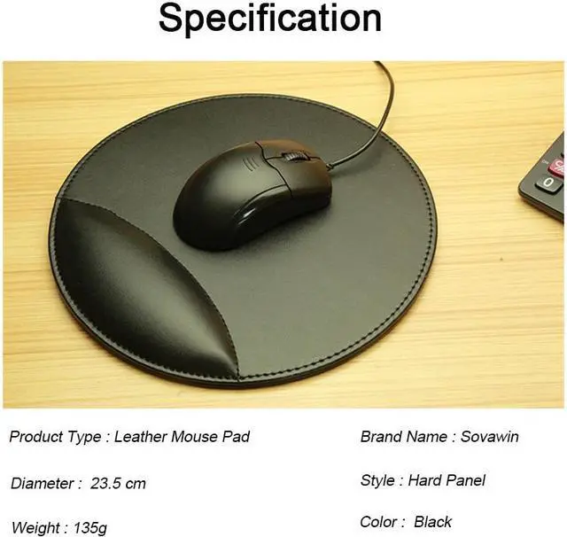 Alt view image 6 of 6 - Sovawin Business 3D Leather Computer Mouse Pad with Wrist Rest Ergonomic Office Soft Sponge Wrist Support Mat mousepad for PC