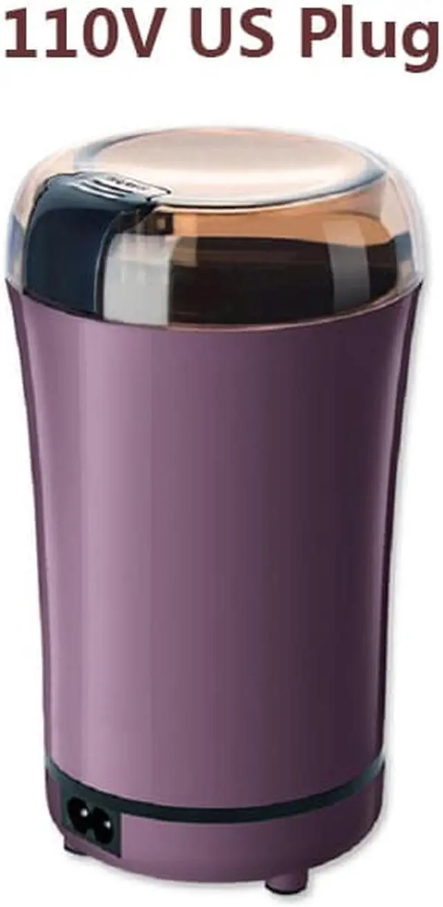 Alt view image 6 of 6 - Portable Coffee Grinder Multifunction Stainless Steel Blade Electric Coffee Machine with Grinder for Home Kitchen Office - purple