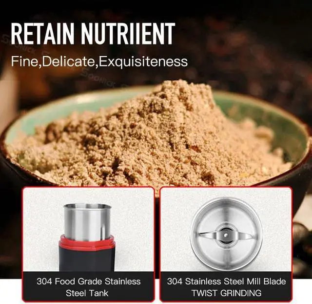 Alt view image 2 of 6 - Portable Coffee Grinder Electric Bean Nut Herb Grinder Coffee Beans Multifunctional Coffee Machine for Home Kitchen