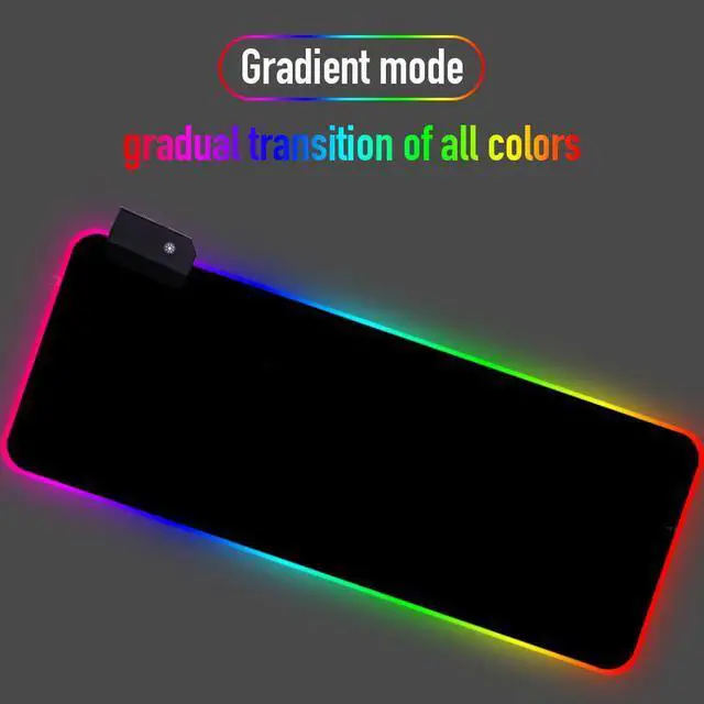 Alt view image 7 of 7 - 800x300x4mm RGB Mouse Pad LED Light Computer Mousepad Black Color Gaming Gamer Mouse Mat Non-slip For PC Laptop