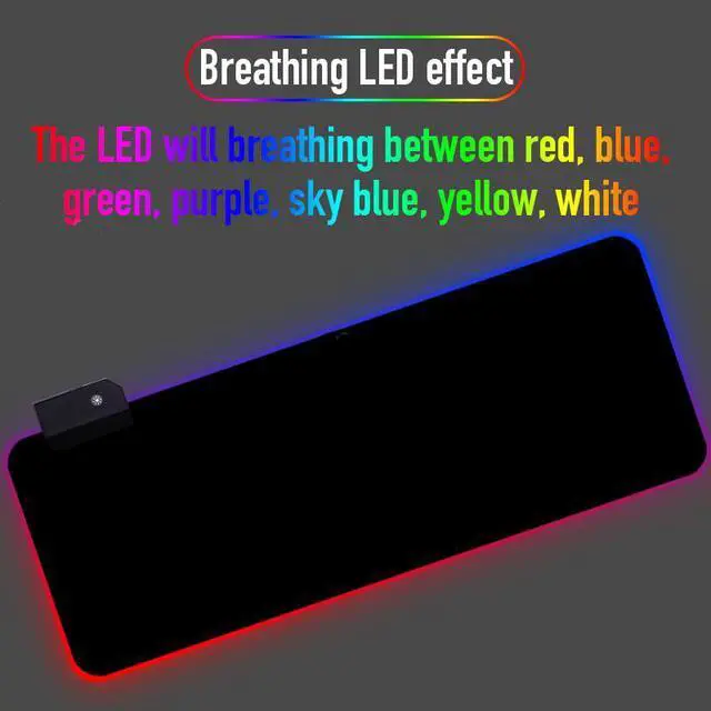 Alt view image 6 of 7 - 800x300x4mm RGB Mouse Pad LED Light Computer Mousepad Black Color Gaming Gamer Mouse Mat Non-slip For PC Laptop