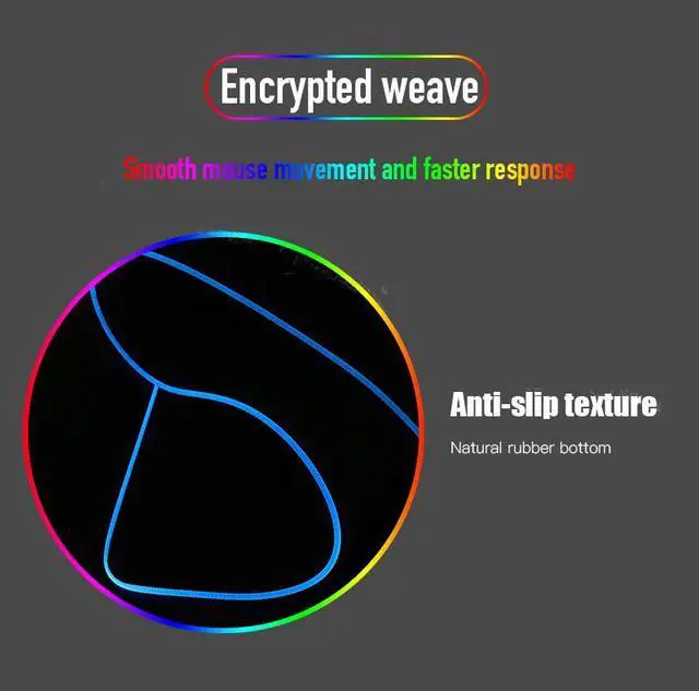 Alt view image 5 of 7 - 800x300x4mm RGB Mouse Pad LED Light Computer Mousepad Black Color Gaming Gamer Mouse Mat Non-slip For PC Laptop