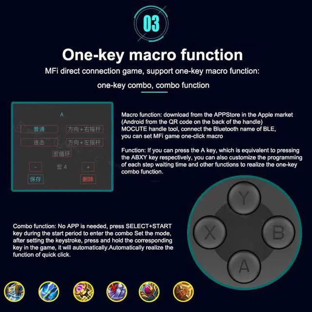 Alt view image 7 of 7 - 060 Gamepads PUBG Controller Wireless Telescopic Joysticks Game Console Gamepad For iPhone IOS13.4 Android