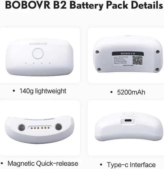 Alt view image 5 of 7 - BOBOVR M2 Pro Strap with Battery For Oculus Quest 2 VR Headset Halo Strap Battery Pack C2 Carry Case F2 Fan For Quest2 Accessory White with B2