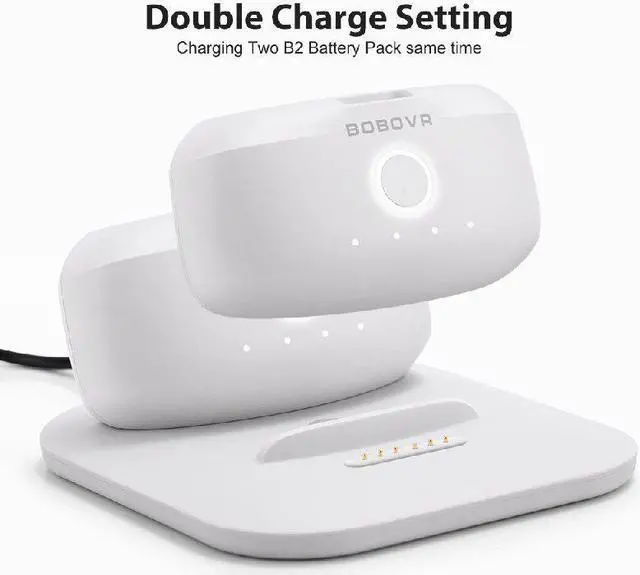 Alt view image 11 of 14 - BOBOVR M2 Plus Head Strap Twin Battery Combo Compatible with Meta Quest 2 VR Power Bank Charger Station/Dock with B2 Battey Pack
