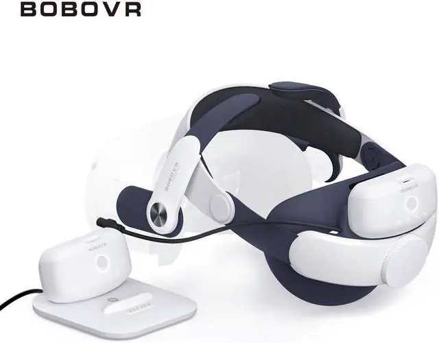 Alt view image 8 of 14 - BOBOVR M2 Plus Head Strap Twin Battery Combo Compatible with Meta Quest 2 VR Power Bank Charger Station/Dock with B2 Battey Pack