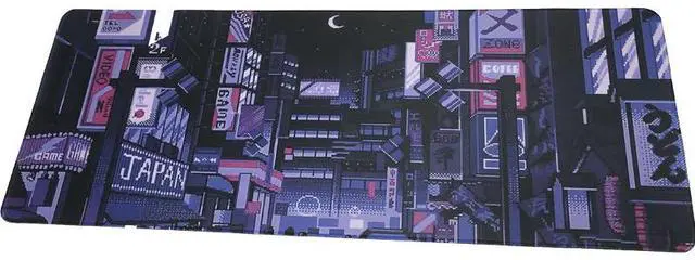 Alt view image 7 of 7 - Sovawin Cyberpunk Urban Street Smooth Surface Pattern on the Bottom of the Anti-friction Rubber Mouse Pad for Desk PC Purple-blue