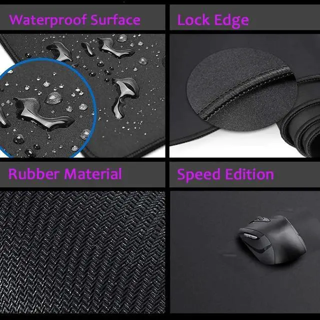 Alt view image 6 of 7 - Sovawin Cyberpunk Urban Street Smooth Surface Pattern on the Bottom of the Anti-friction Rubber Mouse Pad for Desk PC Purple-blue