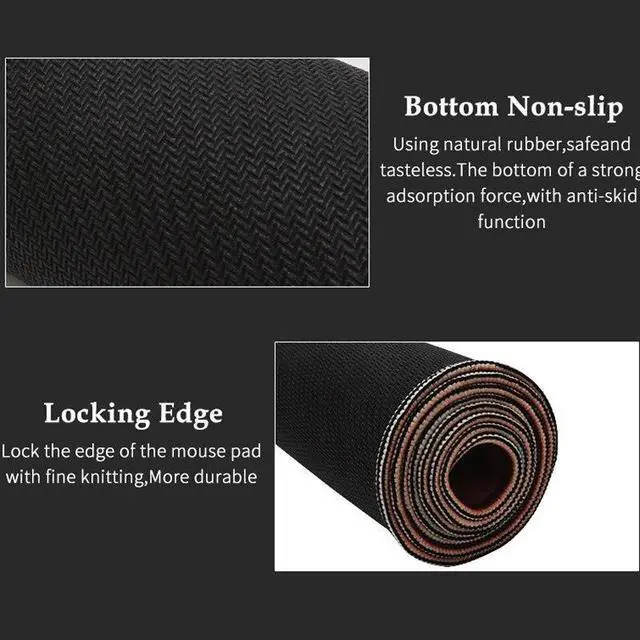 Alt view image 4 of 4 - Mouse Pad for PC Gamer Mat Gaming Mousepad Locking Edge Non-Skid Office Notbook Desk