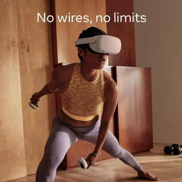 Alt view image 5 of 7 - Meta Quest 2 - Advanced All-In-One VR Headset, Virtual Reality Gaming Headset - 256 GB SSD, LCD Display, 3D Audio, Glasses Compatible, Bunddle with 1 Meta Link Cable 256 GB