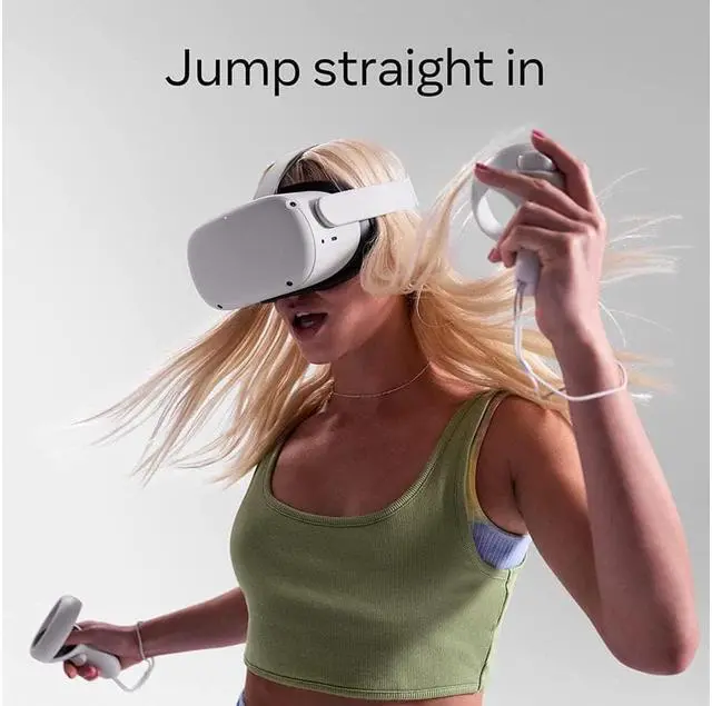 Alt view image 6 of 7 - Meta Quest 2 - Advanced All-In-One VR Headset, Virtual Reality Gaming Headset - 256 GB SSD, LCD Display, 3D Audio, Glasses Compatible, Bunddle with 1 Meta Link Cable 256 GB