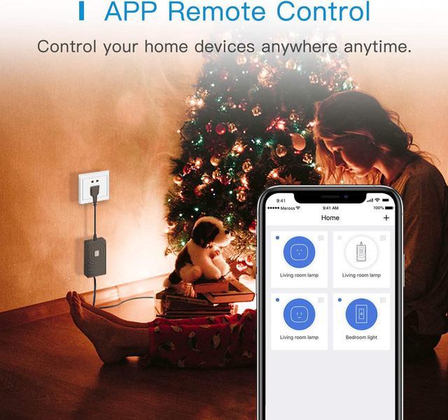 Meross Outdoor Plug for String Lights IP44 Waterproof APP Remote