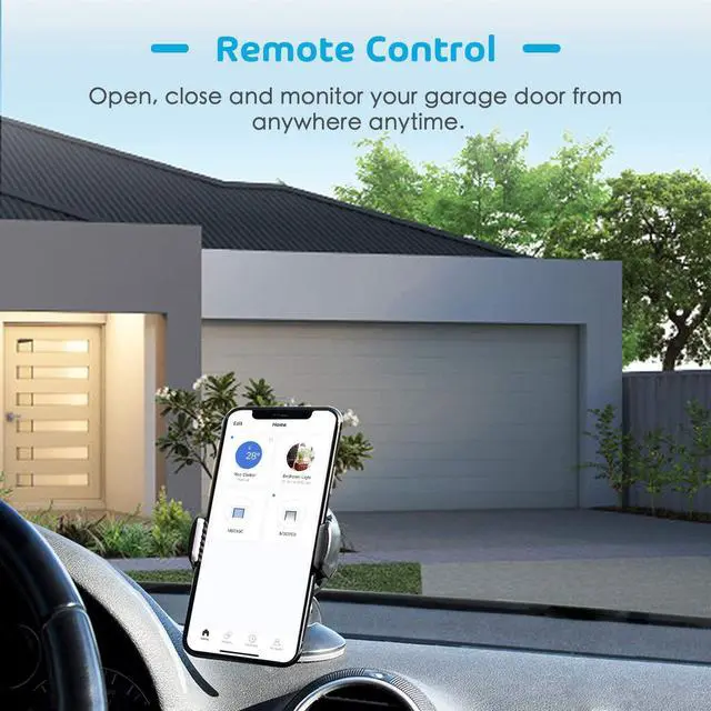 Alt view image 5 of 7 - [Non-Homekit Version] meross MSG100 Smart Wi-Fi Garage Door Opener Remote, APP Control, Compatible with Alexa, Google Assistant and IFTTT, No Hub Needed