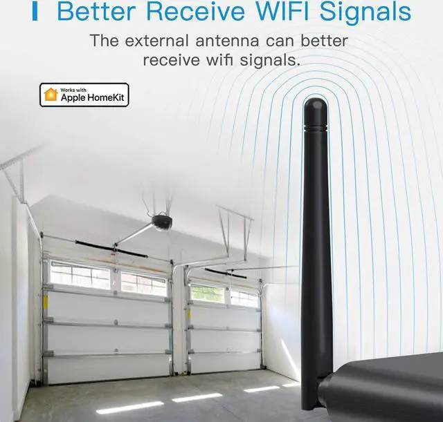 Alt view image 4 of 7 - Smart Garage Door Opener Remote, Up to 3 Single Doors, w/ WiFi Antenna, APP Control, Compatible with Amazon Alexa, Google Assistant, SmartThings, Multiple Notification Modes, No Hub Ne
