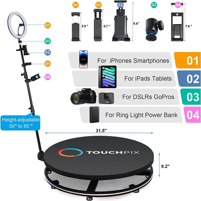 360 Photo Booth Machine 360 Video Booth 360 Platform Remote Control ...