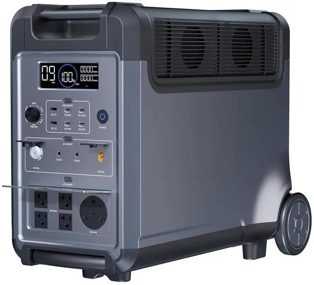 Portable Power Station, 3840Wh LiFePO4 Battery, 3600W Electric Solar Generator, Includes Waterproof Cover, for Garage, Home, Off-Grid Living, Camping, RVs, Outdoor Adventures & Power Outages