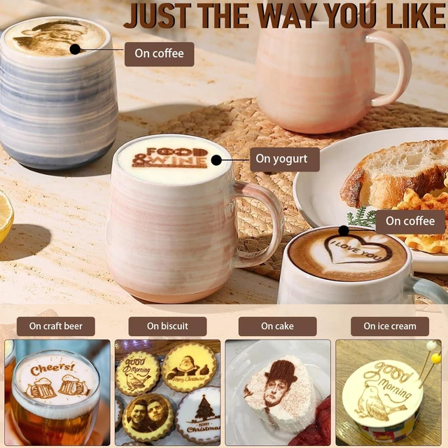 Alt view image 5 of 7 - Portable Auto Coffee Latte Art Maker, Coffee Printer, Smart Food Printer, 600DPI, WiFi, Selfie DIY Custom Designs, Prints on Coffee / Beverage Foam & Desserts for Party Weddings Ships to Alaska Only
