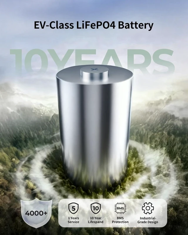 Alt view image 5 of 7 - Ark2000 1536Wh 2000W Portable Power Station, LiFePO4 Solar Generator for Camping, RV, CPAP & Outages