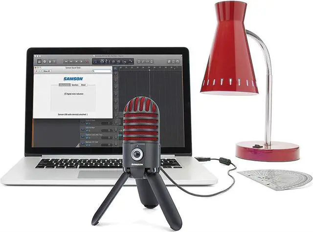 Alt view image 5 of 9 - Samson Meteor Mic USB Studio Microphone, Limited Edition - Titanium Black/Red