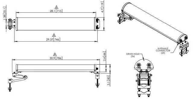 Alt view image 3 of 3 - RFWEL INFRA 3400-3700 MHz 17 dBi Panel Antenna, N-Female