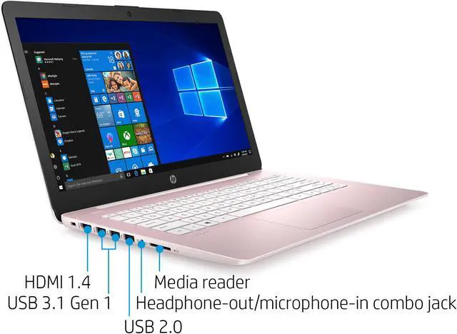 Alt view image 3 of 5 - HP Stream 14 Laptop Computer 14" HD SVA Micro-Edge Display Intel Celeron N4000 Processor 4GB DDR4 64GB eMMC HDMI WiFi Webcam Office 365 Win 10 (Pink)