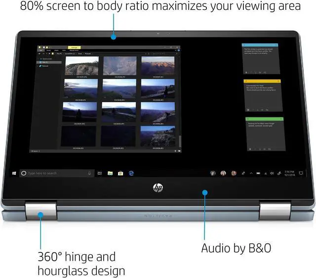 Alt view image 3 of 6 - HP Pavilion X360 14" FHD IPS 2-in-1 Touchscreen Business Customized Laptop | Intel 10th Gen Quad-Core  i5-1035G1 | 16GB DDR4 RAM 1024GB  SSD | WiFi 6 | Webcam | Nano-Edge Display | Windows 10 | Blue