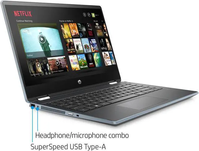 Alt view image 5 of 6 - HP Pavilion X360 14" FHD IPS 2-in-1 Touchscreen Business Customized Laptop | Intel 10th Gen Quad-Core  i5-1035G1 | 16GB DDR4 RAM 1024GB  SSD | WiFi 6 | Webcam | Nano-Edge Display | Windows 10 | Blue