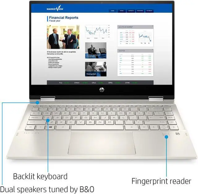 Alt view image 4 of 5 - HP Pavilion x360 14 2-in-1 Laptop Computer 14" FHD Touchscreen Display 11th Intel 4-cores i5-1135G7 8GB DDR4 512GB SSD Intel Iris X Graphics Fingerprint backlit keyboard B&O Audio Windows 10 Gold