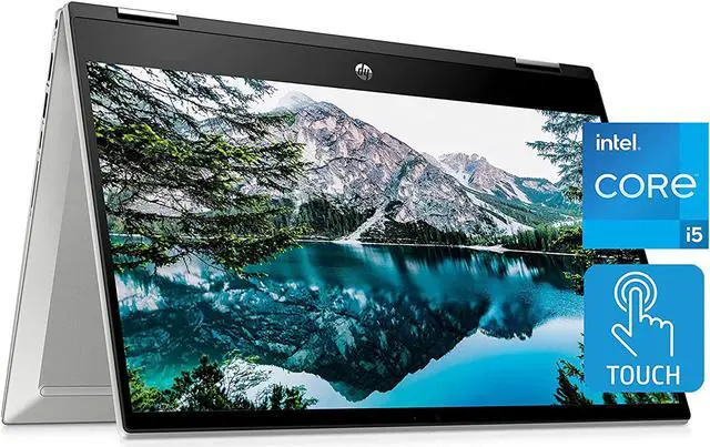 Main image of HP Pavilion x360 14 2-in-1 Business Laptop 14" Diagonal FHD IPS Touchscreen 11th Gen Intel Quad-Core i5-1135G7 8GB RAM 512GB SSD Intel Iris Xe Graphics B&O Audio HDMI USB-C WiFi6 Webcam Win10 Silver