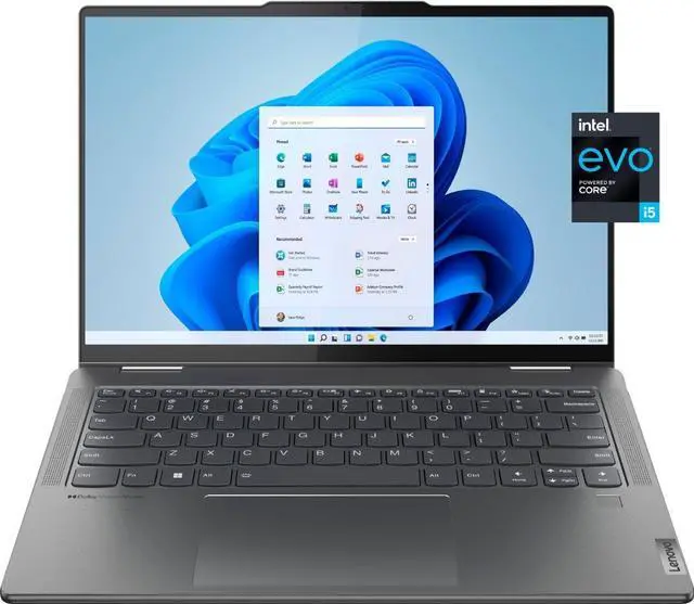 Main image of Lenovo Yoga 7i 14 2-in-1 Laptop 14" 2.2K IPS Touch 100% sRGB Glossy Low Blue Light Intel 10-Core i5-1335U Processor 16GB DDR5 256GB SSD Backlit Fingerprint Thunderbolt4 Win11 Gray
