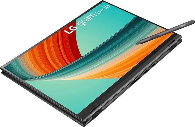 Alt view image 3 of 6 - LG Gram 16 Ultra-thin 2-in-1 Laptop 16" WQXGA IPS Anti-Glare Touchscreen Intel 12-Core i7-1360P 32GB DDR5 2TB SSD Backlit Thunderbolt4 FHD IR Webcam Long-Lasting Battery with Pen Win11